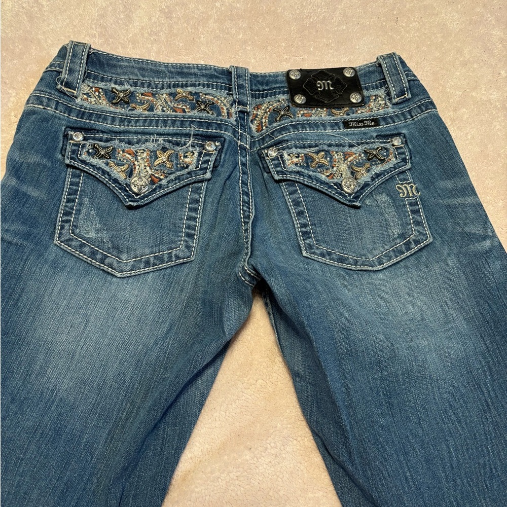 Women's Blue Embellished Jeans